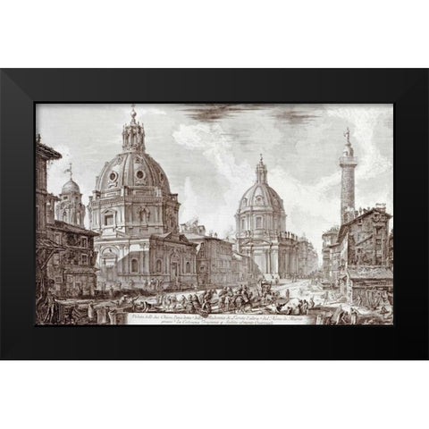 A View of Rome Black Modern Wood Framed Art Print by Piranesi, Giovanni Battista