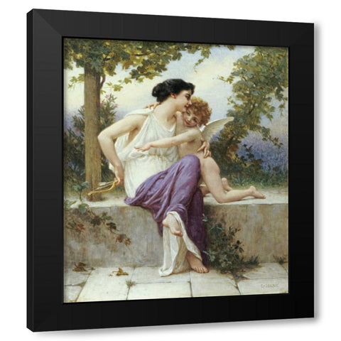 LAmour Desarme Black Modern Wood Framed Art Print with Double Matting by Seignac, Guillaume