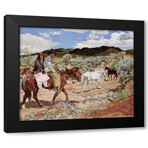 His Wealth Black Modern Wood Framed Art Print with Double Matting by Ufer, Walter