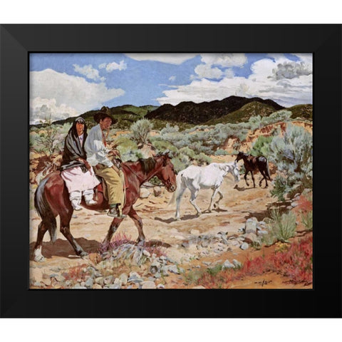 His Wealth Black Modern Wood Framed Art Print by Ufer, Walter