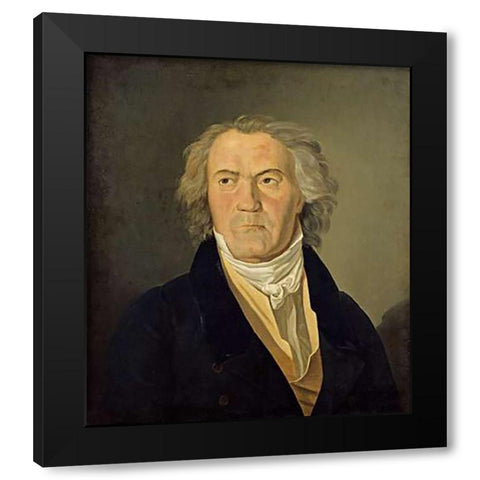 Ludwig Van Beethoven Black Modern Wood Framed Art Print by Waldmuller, Ferdinand Georg