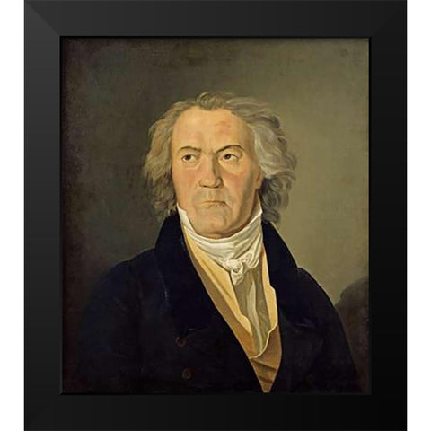 Ludwig Van Beethoven Black Modern Wood Framed Art Print by Waldmuller, Ferdinand Georg