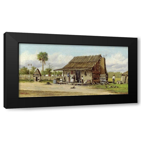 Cabin Scene Black Modern Wood Framed Art Print by Walker, William Aiken