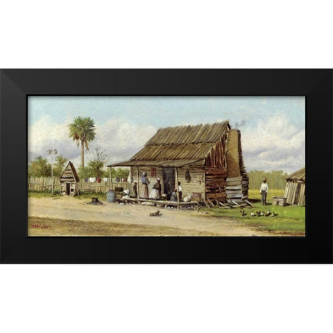 Cabin Scene Black Modern Wood Framed Art Print by Walker, William Aiken