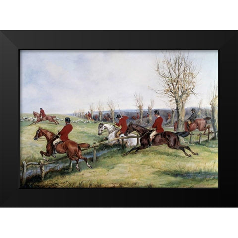 Gone Away Black Modern Wood Framed Art Print by Alken, Henry Thomas