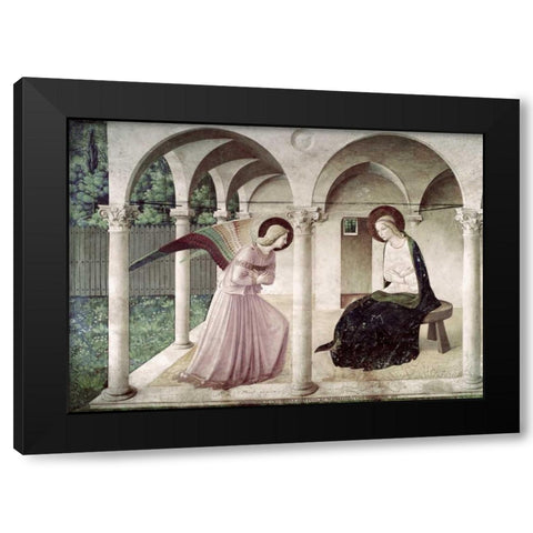 Annunciation Black Modern Wood Framed Art Print by Angelico, Fra