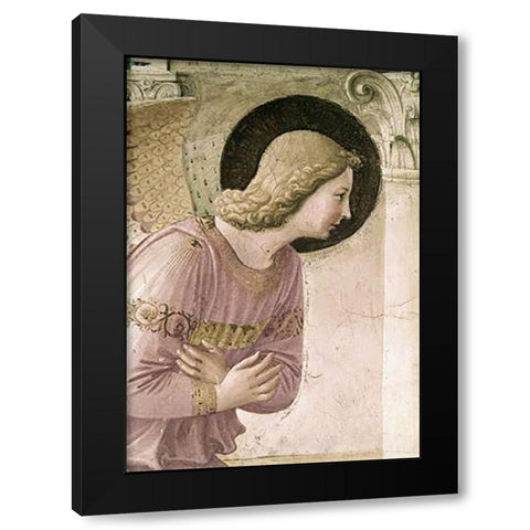 Annunciation - Detail 3 Black Modern Wood Framed Art Print by Angelico, Fra