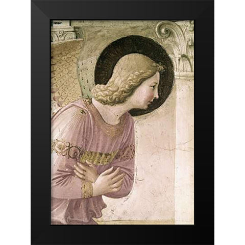 Annunciation - Detail 3 Black Modern Wood Framed Art Print by Angelico, Fra