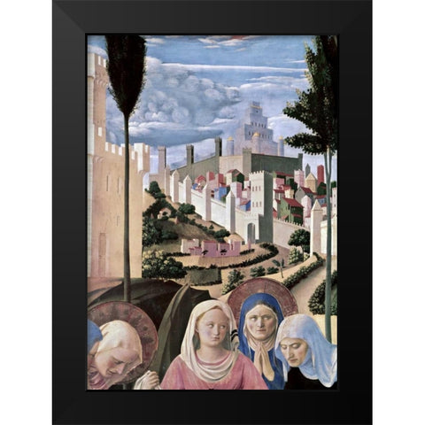 Deposition - Detail 3 Black Modern Wood Framed Art Print by Angelico, Fra