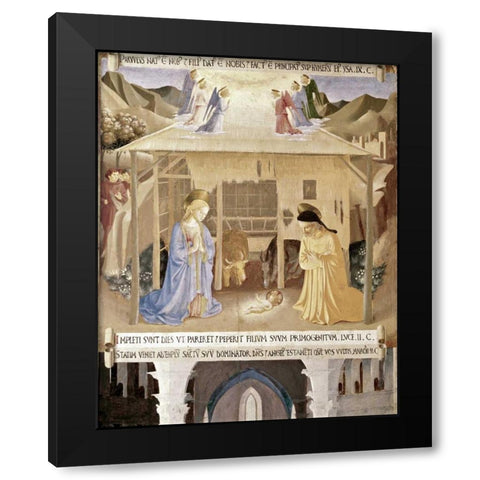 Nativity Black Modern Wood Framed Art Print by Angelico, Fra