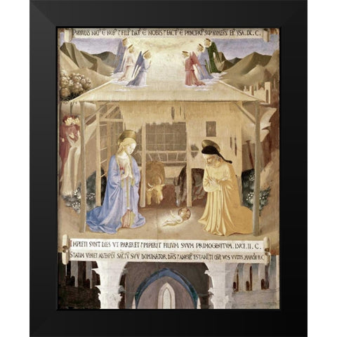 Nativity Black Modern Wood Framed Art Print by Angelico, Fra