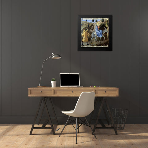 Story of The Life of Museumist The Flight To Egypt Black Modern Wood Framed Art Print by Angelico, Fra