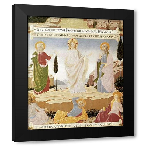 Transfiguration Black Modern Wood Framed Art Print by Angelico, Fra