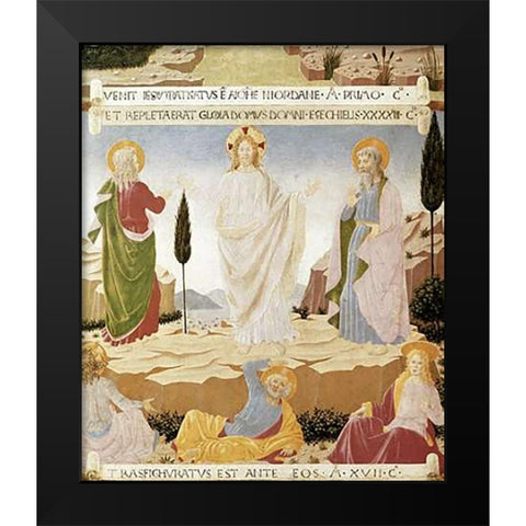 Transfiguration Black Modern Wood Framed Art Print by Angelico, Fra