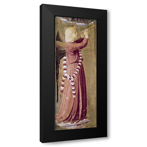 Two Angels - (Detail #2) Black Modern Wood Framed Art Print by Angelico, Fra