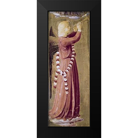 Two Angels - (Detail #2) Black Modern Wood Framed Art Print by Angelico, Fra