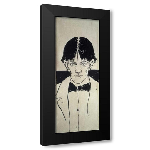 Self Portrait Black Modern Wood Framed Art Print with Double Matting by Beardsley, Aubrey