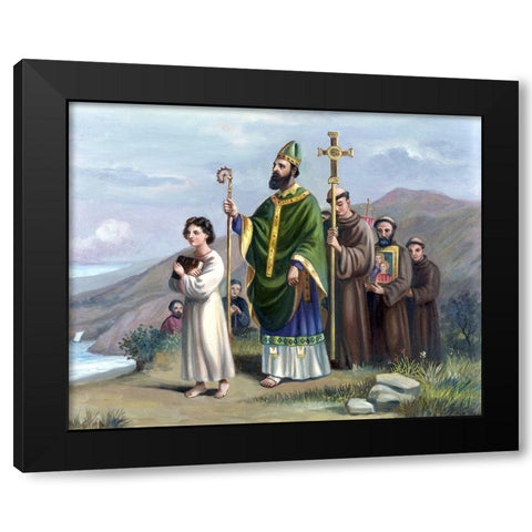 Saint Patrick Journeys To Tara Black Modern Wood Framed Art Print by Bianchini, Vittorio