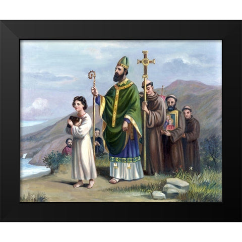 Saint Patrick Journeys To Tara Black Modern Wood Framed Art Print by Bianchini, Vittorio