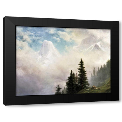 High in the Mountains Black Modern Wood Framed Art Print by Bierstadt, Albert