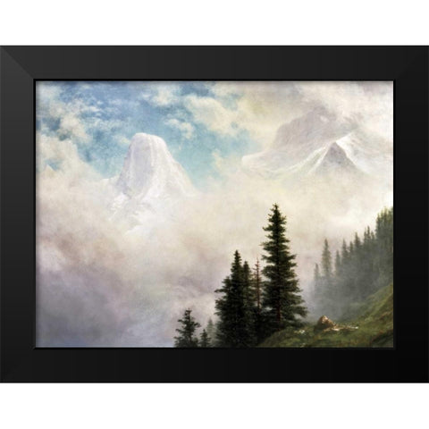 High in the Mountains Black Modern Wood Framed Art Print by Bierstadt, Albert