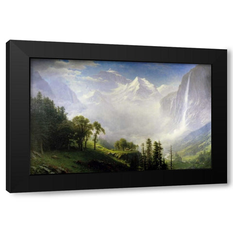 Majesty Of The Mountains Black Modern Wood Framed Art Print by Bierstadt, Albert