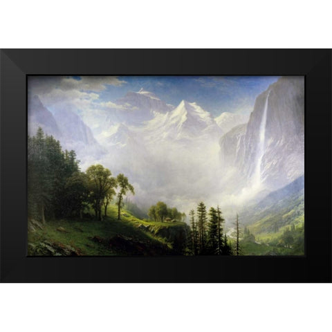 Majesty Of The Mountains Black Modern Wood Framed Art Print by Bierstadt, Albert