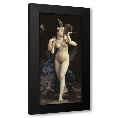 Youthfulness of Love Black Modern Wood Framed Art Print with Double Matting by Bouguereau, William-Adolphe
