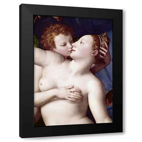 ExVintageure of Luxury - Detail Black Modern Wood Framed Art Print with Double Matting by Bronzino, Agnolo