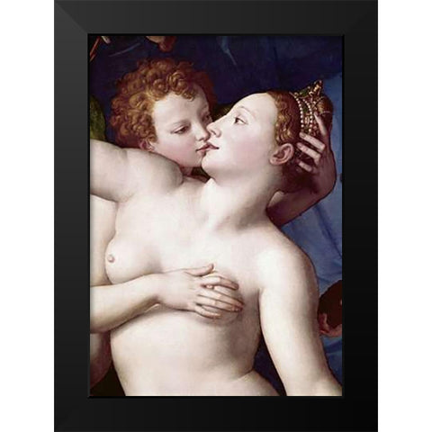ExVintageure of Luxury - Detail Black Modern Wood Framed Art Print by Bronzino, Agnolo