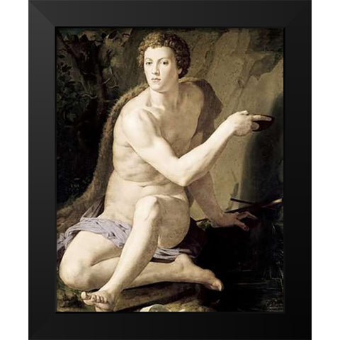 St. John The Baptist Black Modern Wood Framed Art Print by Bronzino, Agnolo
