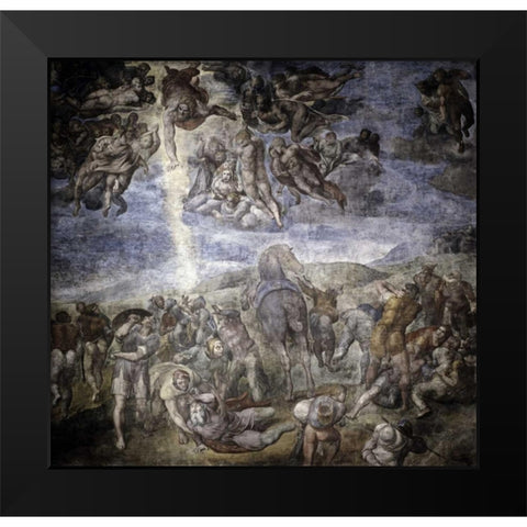 The Conversion of Saul Black Modern Wood Framed Art Print by Michelangelo
