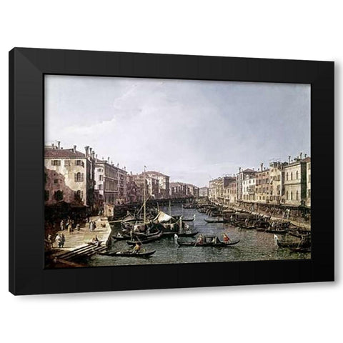 Grand Canal, Venice Black Modern Wood Framed Art Print with Double Matting by Canaletto
