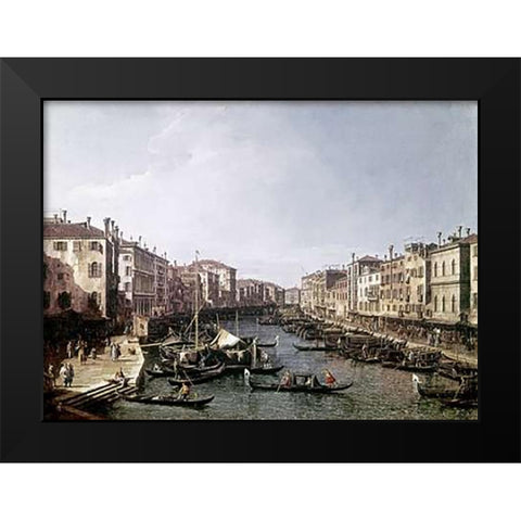 Grand Canal, Venice Black Modern Wood Framed Art Print by Canaletto