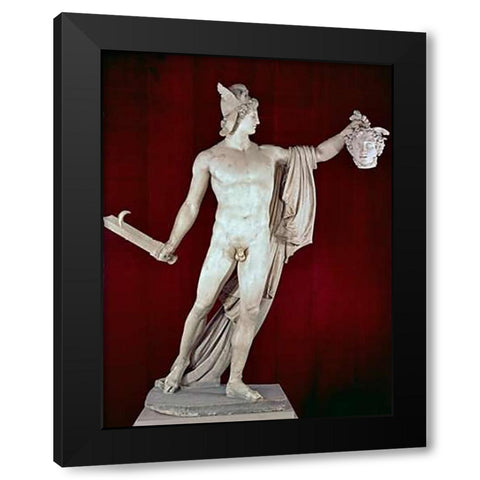 Perseus With The Head of Medusa Black Modern Wood Framed Art Print by Canova, Antonio