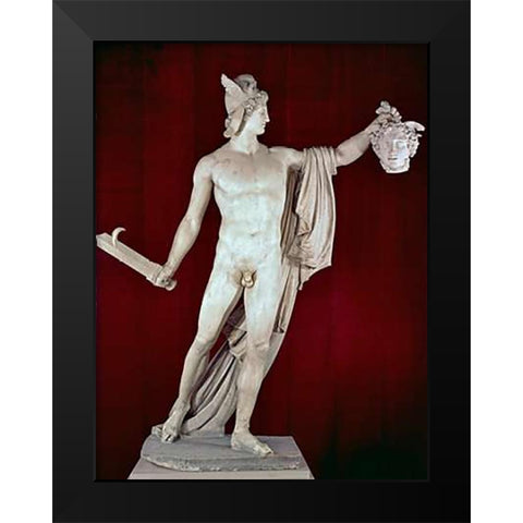 Perseus With The Head of Medusa Black Modern Wood Framed Art Print by Canova, Antonio
