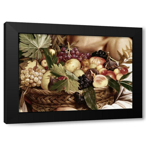 Boy With Basket of Fruit - Detail Black Modern Wood Framed Art Print by Caravaggio