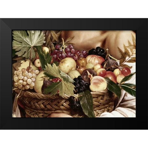 Boy With Basket of Fruit - Detail Black Modern Wood Framed Art Print by Caravaggio