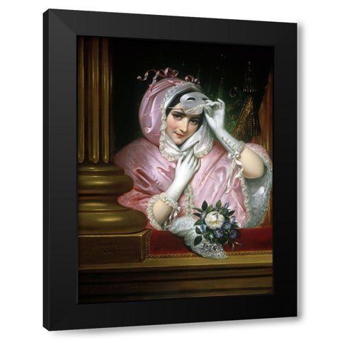 The Mask Black Modern Wood Framed Art Print with Double Matting by Court, Joseph Desire