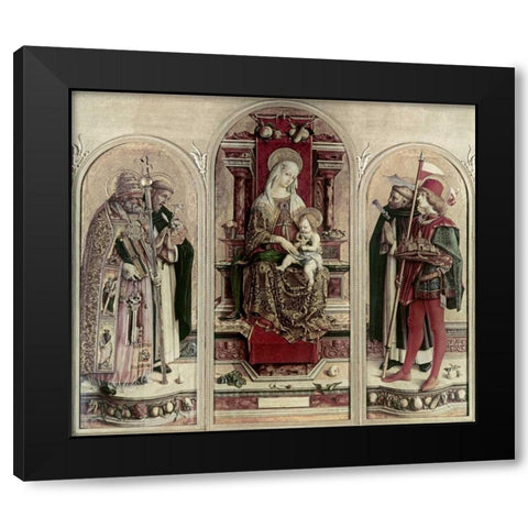 Madonna and Child With Saints Black Modern Wood Framed Art Print by Crivelli, Carlo