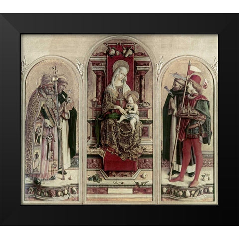 Madonna and Child With Saints Black Modern Wood Framed Art Print by Crivelli, Carlo