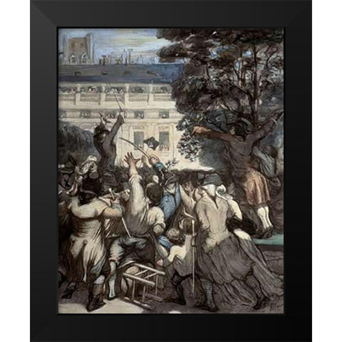 Camille Moulin at The Royal Palace Black Modern Wood Framed Art Print by Daumier, Honore