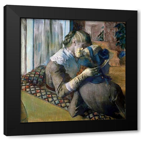At The Milliners Black Modern Wood Framed Art Print by Degas, Edgar