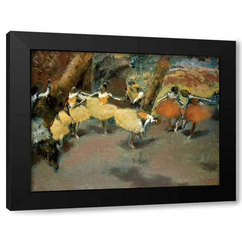 Before the Performance Black Modern Wood Framed Art Print with Double Matting by Degas, Edgar