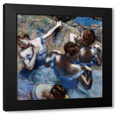 Blue Dancers - Les Danseuses Bleues Black Modern Wood Framed Art Print by Degas, Edgar