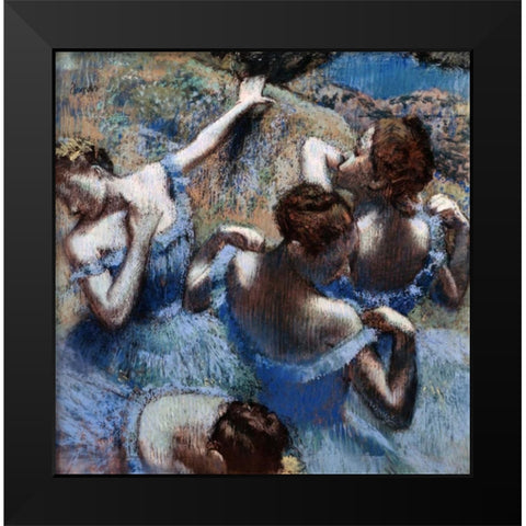 Blue Dancers - Les Danseuses Bleues Black Modern Wood Framed Art Print by Degas, Edgar
