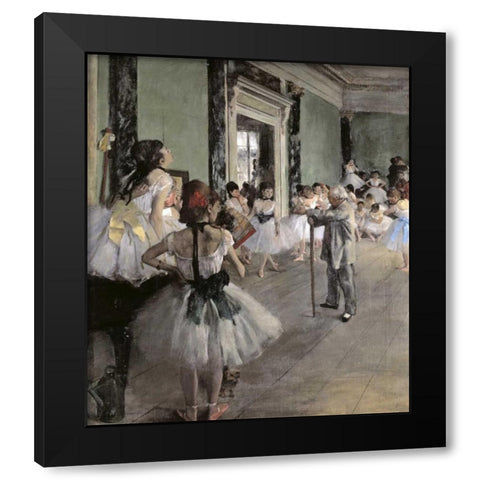 Dance Class Black Modern Wood Framed Art Print by Degas, Edgar