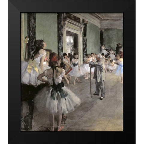 Dance Class Black Modern Wood Framed Art Print by Degas, Edgar
