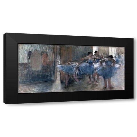 Dancers Black Modern Wood Framed Art Print by Degas, Edgar
