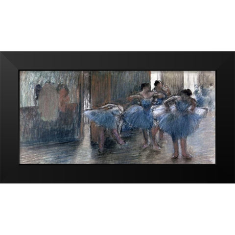 Dancers Black Modern Wood Framed Art Print by Degas, Edgar